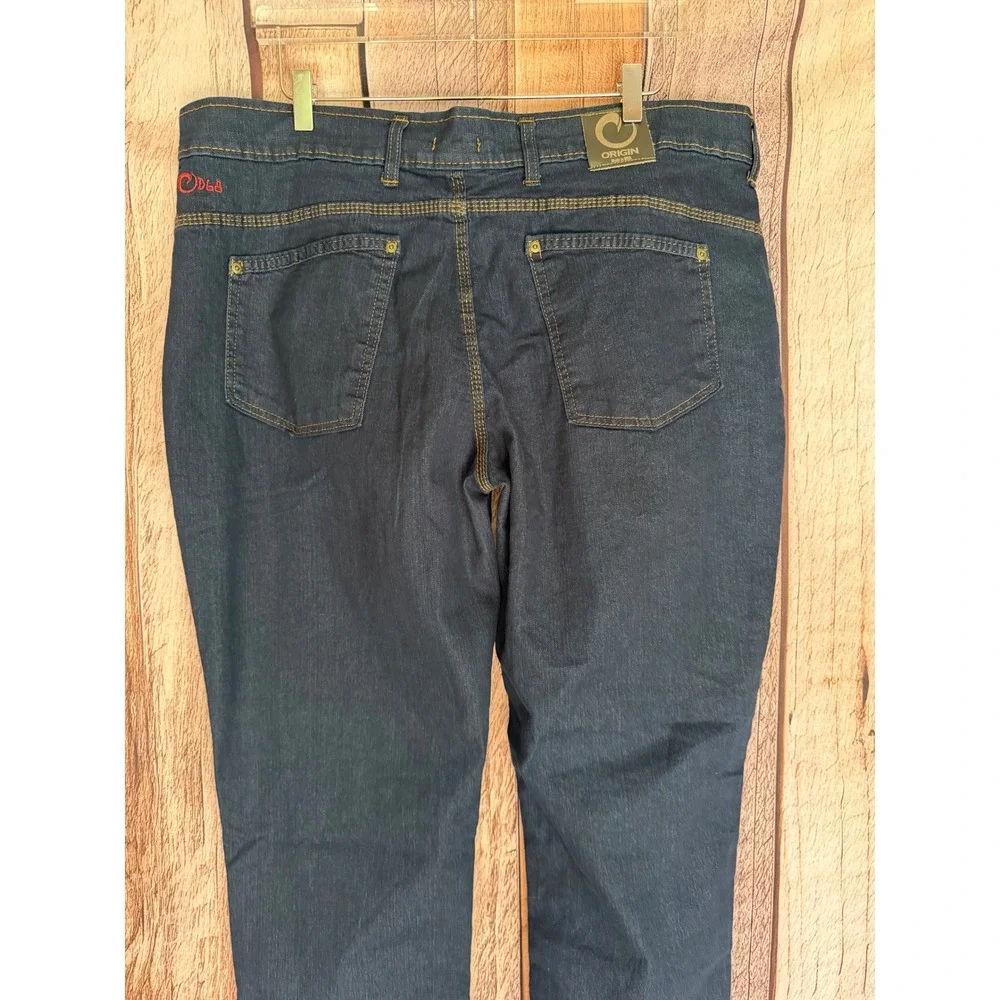 Origin Jeans Delta 68 Legit Fit Straight Leg Performance Denim Dark Wash 40 X 36